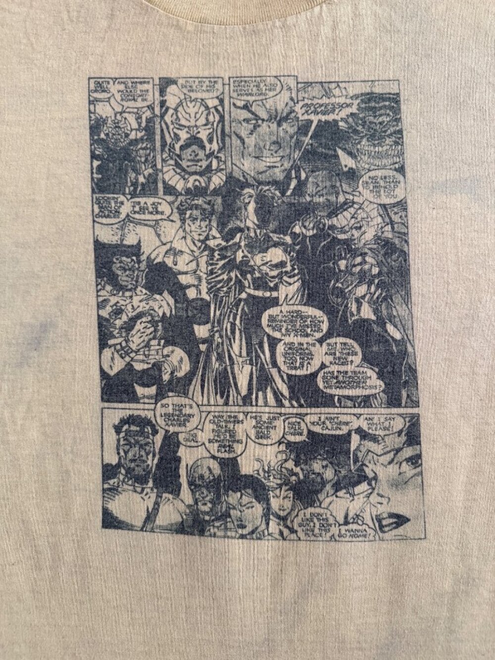 Vintage Yellow Comic Print T-Shirt Oneita Power-T 50/50 Mens M Graphic Tee - Picture 2 of 7